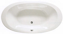 Shires 1800 x 960mm Gomera acrylic oval bath with no faucet holes.