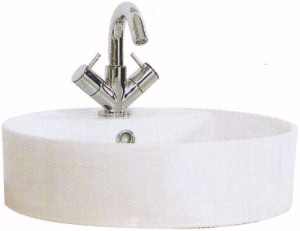 Shires Round Geo Free-Standing Basin, 1 Faucet Hole. 460x128mm.