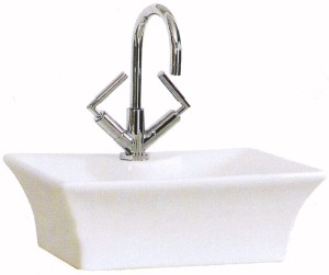 Shires Rectangular Tango Free-Standing Basin, 1 Faucet Hole. 480x385x160mm.