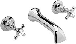 Hudson Reed Topaz 3 faucet hole wall mounted bath mixer faucet