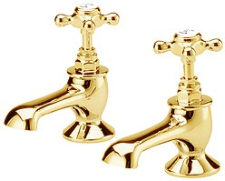 Hudson Reed Topaz Bath faucets (Pair, Antique Gold)