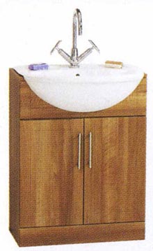 daVinci 600mm Cherry Vanity Unit with Monte Carlo  semi-recess basin.