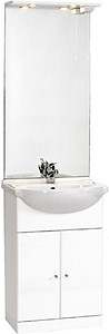 daVinci 550mm Contour Vanity Unit with ceramic basin, mirror and lights.