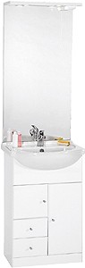 daVinci 550mm Contour Vanity Unit with ceramic basin, mirror and lights.