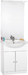 daVinci 650mm Contour Vanity Unit with ceramic basin, mirror and lights.