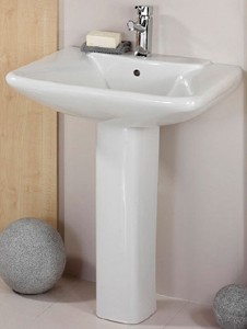 Maya 1 Faucet Hole Basin and Pedestal.