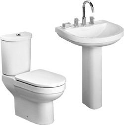 RAK Charlton 4 Piece Bathroom Suite With 3 Faucet Hole Basin.