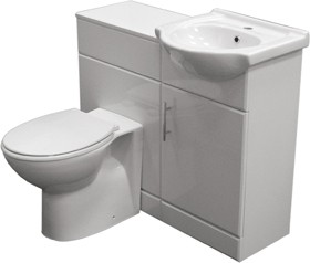 Roma Furniture Complete Vanity Suite In White, Right Handed. 925x830x300mm.