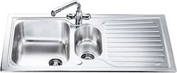 Smeg Sinks Cucina 1.5 Bowl Stainless Steel Kitchen Sink, Reversible.