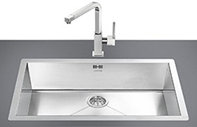 Smeg Sinks 1.0 Bowl Stainless Steel Flush Fit Kitchen Sink.