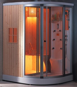 Hydra Pro Sauna and steam massage shower enclosure, right handed.