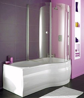 Thames Complete Shower Bath (Right Hand). 1700x700mm.