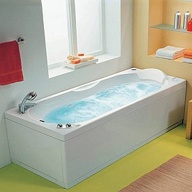 Twyford Sophia 6 Jet Whirlpool Bath With Faucets. 1700x750mm (Right Hand).