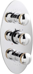 Ultra Contour Triple concealed thermostatic shower valve (chrome/gold)