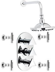 Sensational Isla Triple thermostatic valve + 6" head & jets.