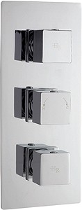 Hudson Reed Kubix Triple Concealed Thermostatic Shower Valve (Chrome).