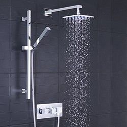 Hudson Reed Kubix 3/4" Thermostatic Shower Valve, Diverter, Head & Slide Rail.