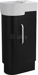 Ultra Carlton Cloakroom Vanity Unit (Left Handed, Black). 410x850x270mm.