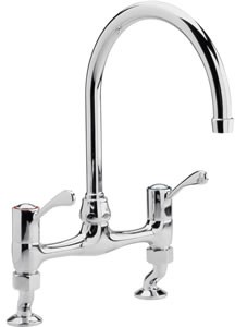 Kitchen Dual flow bridge sink mixer