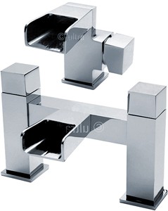 Ultra Channel Waterfall Basin & Bath Filler Faucet Set (Chrome).