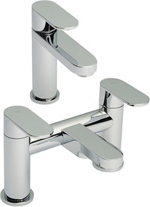 Hudson Reed Cloud 9 Basin Mixer & Bath Filler Faucet Set (Chrome).