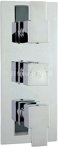 Hudson Reed Genna Triple Concealed Thermostatic Shower Valve (Chrome).