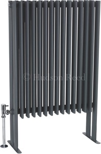 Hudson Reed Radiators Fin Floor Mounted Radiator (Anthracite). 570x900mm.