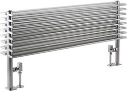 Hudson Reed Radiators Fin Floor Mounted Radiator (Silver). 1000x504mm.