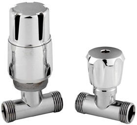 Towel Rails Straight Thermostatic Radiator Valve Pack (chrome).