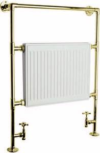 HR Traditional Duchess heated towel rail (gold). 640x920mm. 2064 BTU