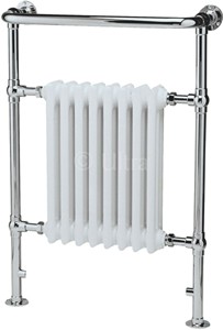 Ultra Radiators Rochester Heated Towel Rail (Chrome & White). 673x963mm.