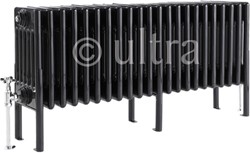 Ultra Colosseum 6 Column Radiator With Legs (Black). 1011x480x220mm.