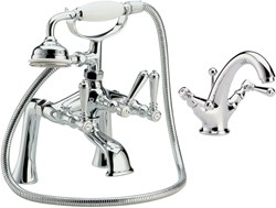 Hudson Reed Jade Basin & Bath Shower Mixer Faucet Set With Lever Heads.