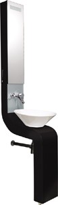 Hudson Reed Sass Vanity Unit With Cabinet, Basin & Faucet (Black).  250x2010mm.