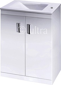Ultra Liberty Vanity Unit With Reversible Basin (White). 550x800x330mm.