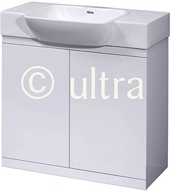 Ultra Lux Vanity Unit With Ceramic Basin (White). 800x695x500mm.