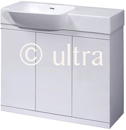 Ultra Lux Vanity Unit With Ceramic Basin (White). 900x695x500mm.