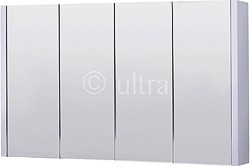 Ultra Lux Mirror Bathroom Cabinet, 4 Doors (White). 1200x650x100mm.