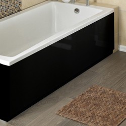 Hudson Reed Bath Panels 1400mm Side Bath Panel (Black, MDF).