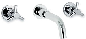 Ultra Aspect 3 Faucet hole wall mounted bath filler with small spout.