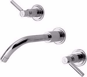 Hudson Reed Tec Lever 3 Faucet Hole Wall Mounted Bath Mixer