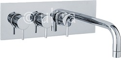 Ultra Quest Wall Mounted Thermostatic Triple Bath Filler Faucet (Chrome).