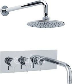 Ultra Quest Thermostatic Triple Bath Filler Faucet With Shower Head & Arm.