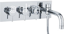 Ultra Quest Wall Mounted Thermostatic Triple Bath Filler Faucet With Diverter.