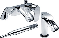 Hudson Reed Reign Waterfall Basin & Bath Shower Mixer Faucet Set.