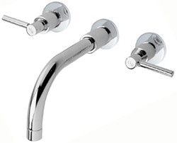 Hudson Reed Tec 3 Faucet Hole Wall Mounted Bath Faucet With Lever Handles.