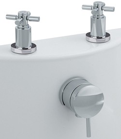 Hudson Reed Tec Freeflow Bath Filler, Cross Handles With Pop Up Waste.