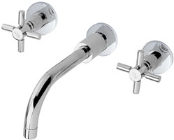 Hudson Reed Tec 3 Faucet Hole Wall Mounted Basin Faucet With Cross Handles.