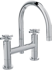 Hudson Reed Tec Bath Filler Faucet With Large Swivel Spout & Cross Handles.