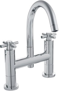 Hudson Reed Tec Bath Filler Faucet With Small Spout & Cross Handles.